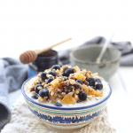 Made with nuts, dried and fresh fruit, almond milk and rolled oats, you will quickly discover why this is the best ever bircher muesli! Just whip up the night before, place in the refrigerator and you have breakfast waiting for you in the morning. This is the easiest and most delicious breakfast you