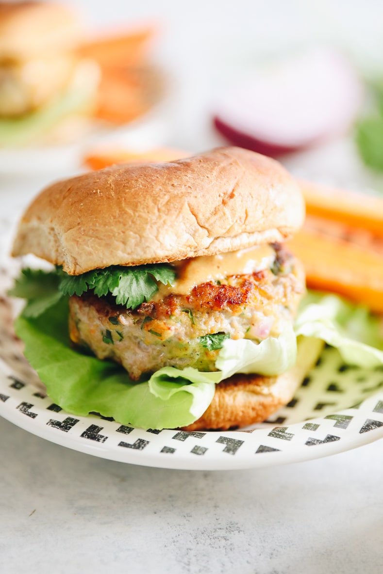 Thai Turkey Burgers with Peanut Sauce - The Healthy Maven