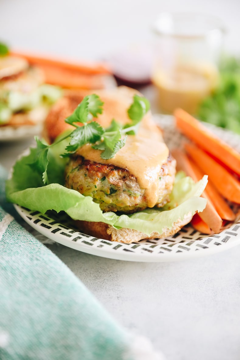 Thai Turkey Burgers with Peanut Sauce - The Healthy Maven