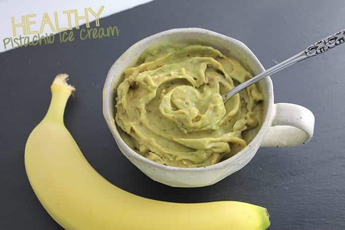 Healthy Pistachio Ice Cream-#dairyfree ice cream made with banana and pistachios! // thehealthymaven.com
