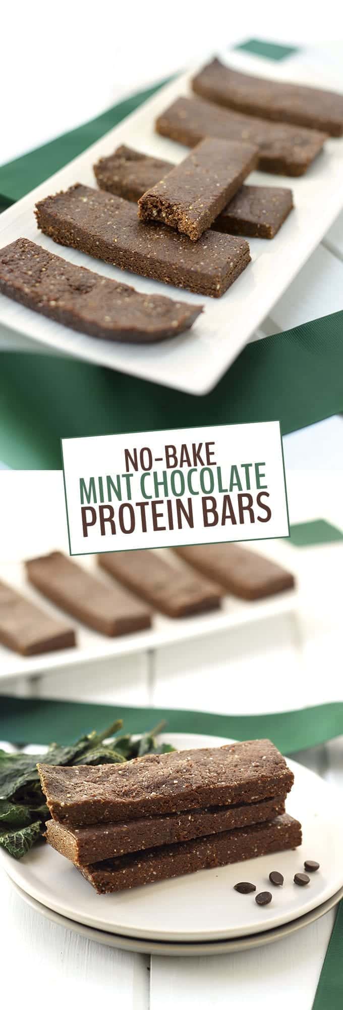 NoBake Mint Chocolate Protein Bars The Healthy Maven
