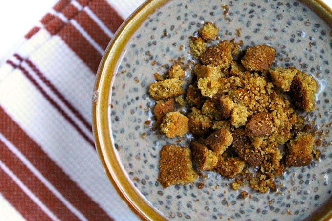 Gingerbread Chia Pudding for a fun Christmas twist on classic chia pudding. The perfect winter snack recipe!