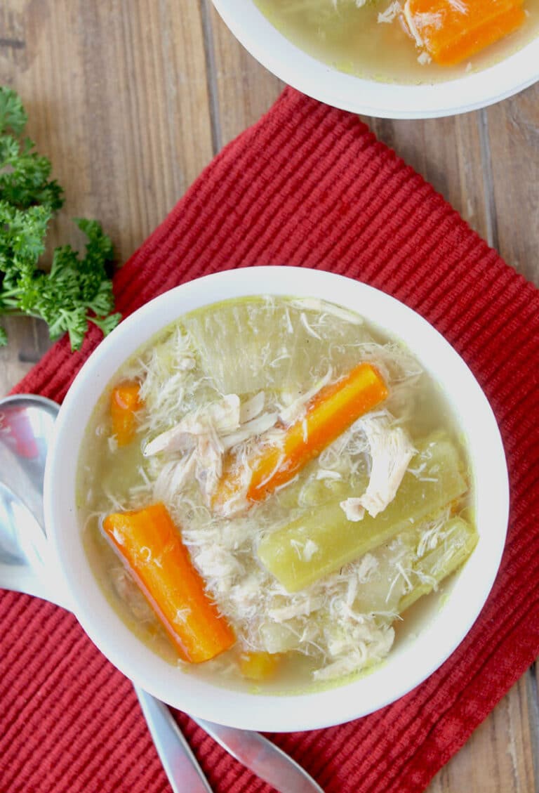Slow Cooker Chicken Soup [Use a Whole Chicken!] The Healthy Maven