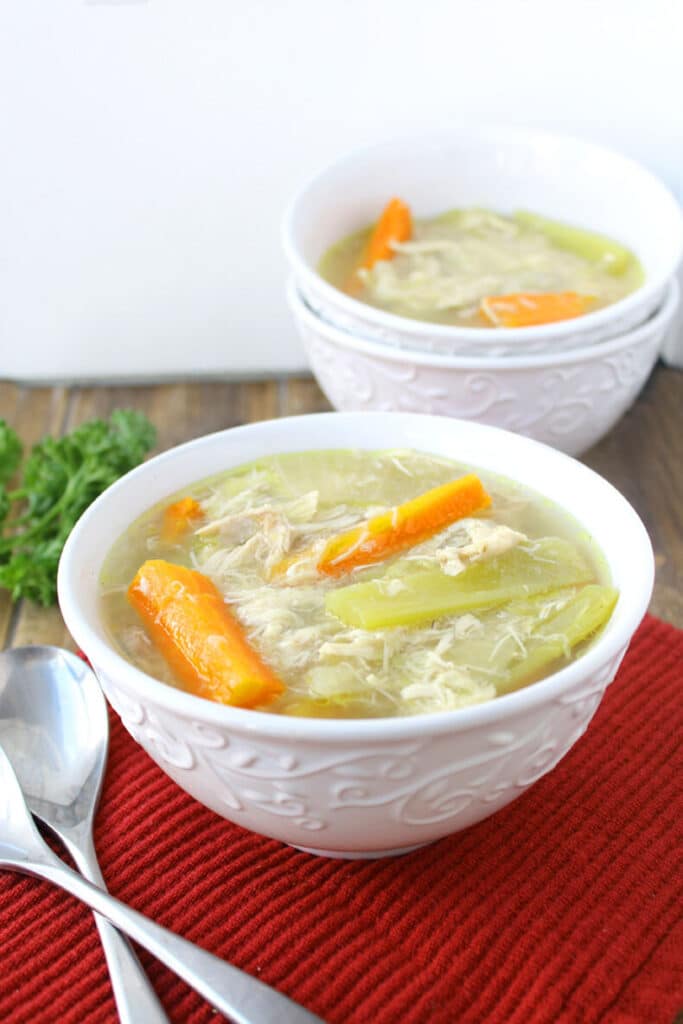 Slow Cooker Chicken Soup [Use a Whole Chicken!] The Healthy Maven