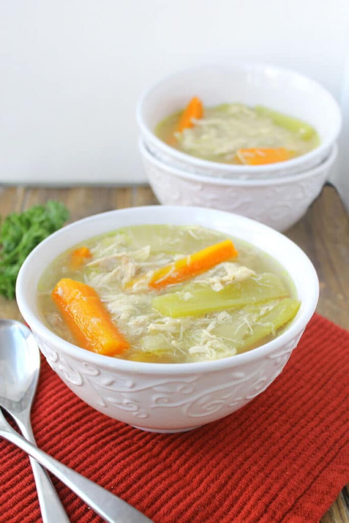 Slow Cooker Chicken Soup [Use a Whole Chicken!] The Healthy Maven