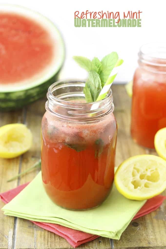 Refreshing Mint Watermelonade // watermelon meets lemonade in this refreshing summer drink, sweetened with honey! thehealthymaven.com
