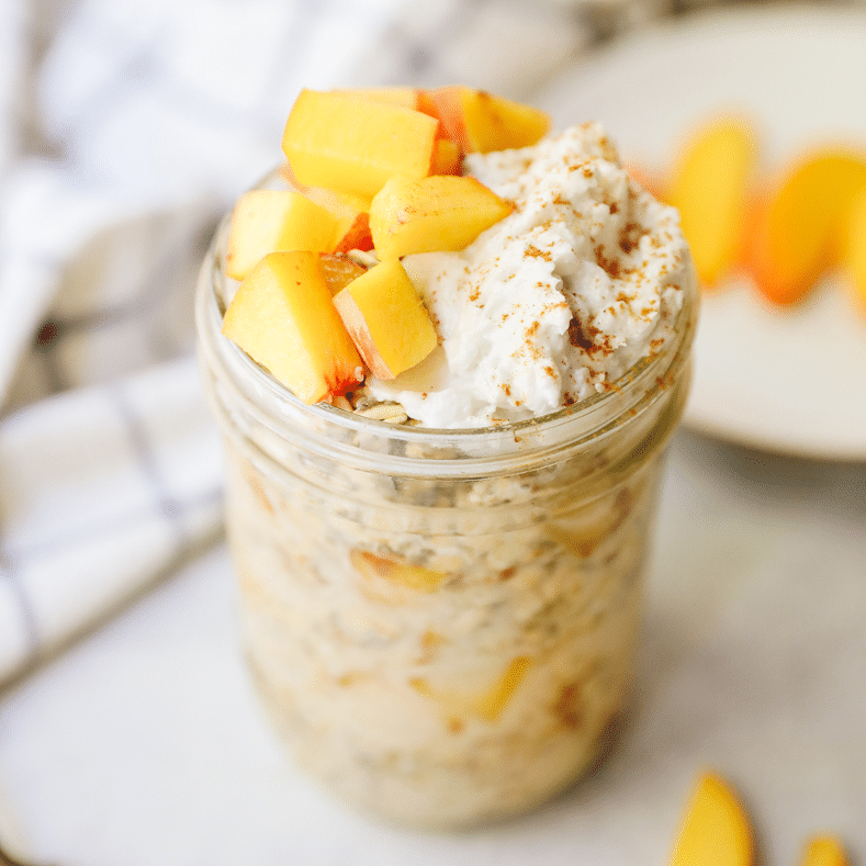 Peaches and Cream Overnight Oats