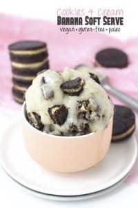Cookies and Cream Banana Soft Serve - a healthy dairy-free treat without the extra serving of guilt! // thehealthymaven.com #glutenfree #dairyfree #icecream #paleo #vegan
