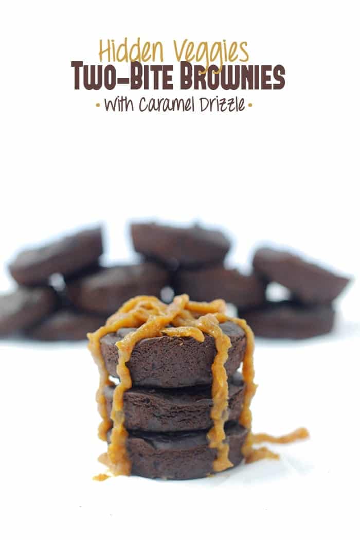 Hidden Veggies TwoBite Brownies w/ Caramel Drizzle