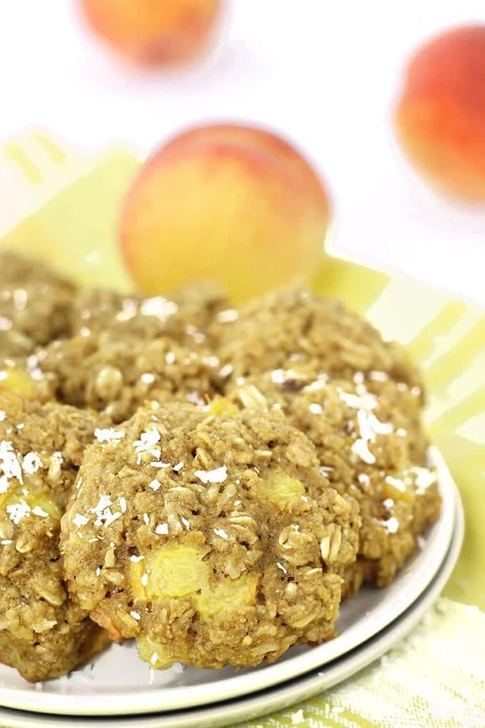Peach and Coconut Oatmeal Cookies-delicious and healthy cookies perfect for peach season! // thehealthymaven.com #glutenfree