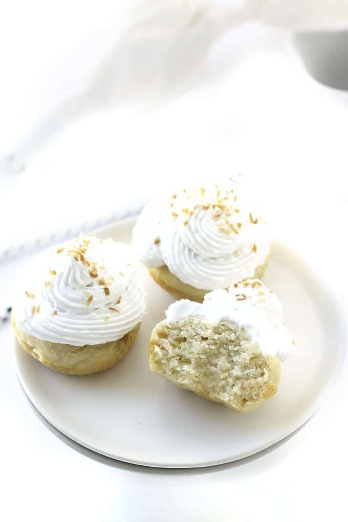 Vanilla Cupcakes with Coconut Cream Frosting // thehealthymaven.com #glutenfree #dairyfree