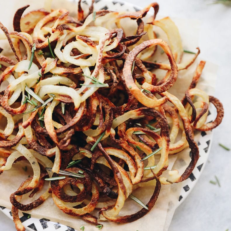 How to Make Curly Fries using the KitchenAid Spiralizer - Amy Learns to Cook