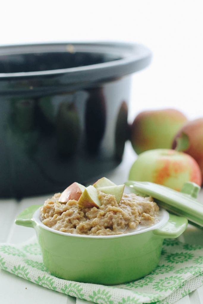 Slow Cooker Apple Pie SteelCut Oatmeal The Healthy Maven