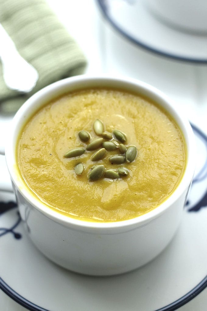 Butternut Squash Sweet Potato Soup - a sweet and zesty soup to keep you warm through the Fall and Winter months!