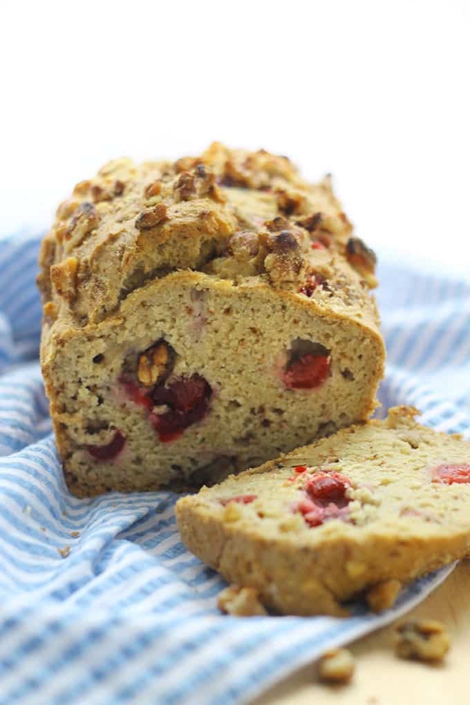 Gluten Free Cranberry Walnut Blender Bread - Holistic Rendezvous