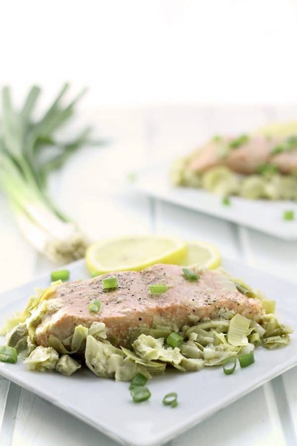 Lemon Artichoke Baked Salmon