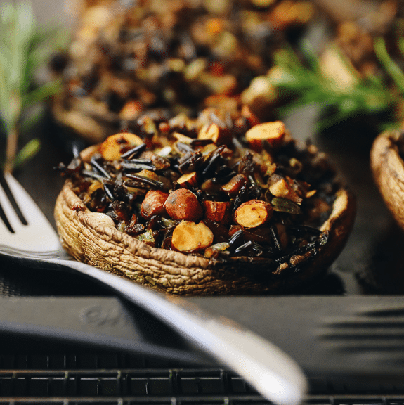 Wild Rice Stuffed Portobellos