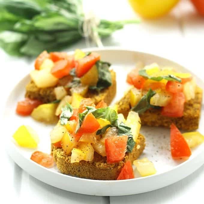 Cornbread Bruschetta | Healthy Appetizer Ideas For Thanksgiving | Thanksgiving Celebration Tradition Family Dinner Concept