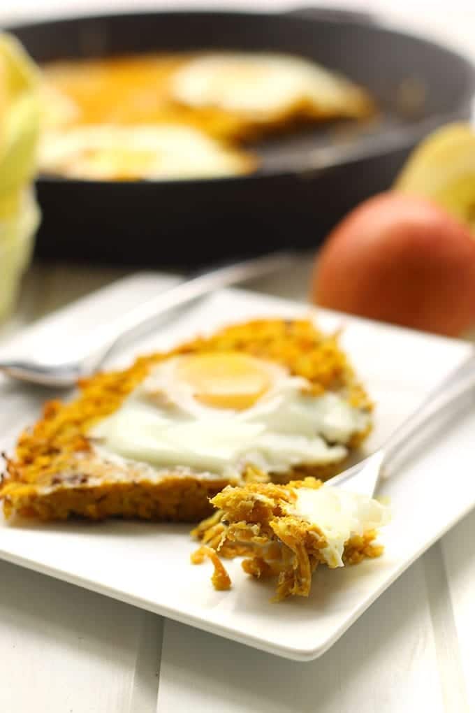 Sweet Potato and Apple Latke Cake with Baked Eggs The Healthy Maven