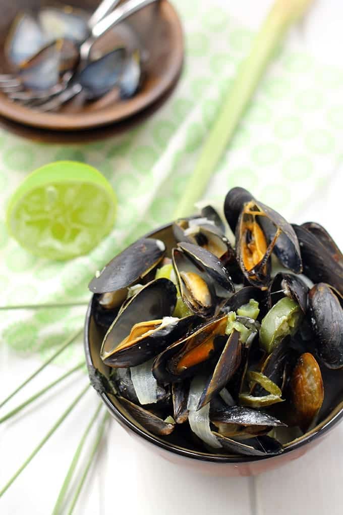 You would not believe how easy and delicious these Thai Curry Mussels are! Dinner is ready in 15 minutes!