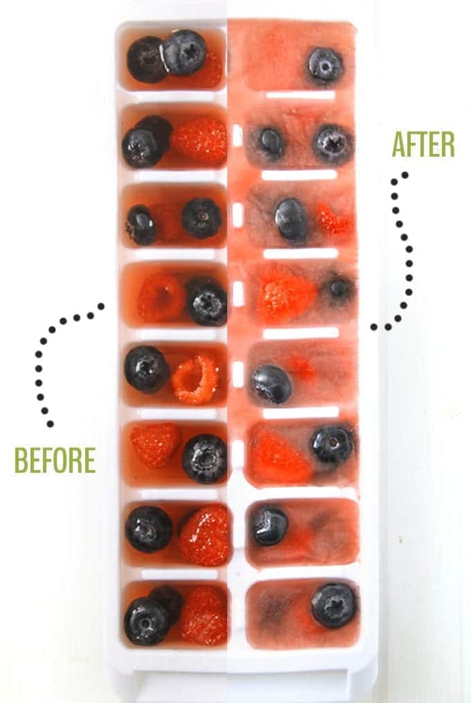 Spruce up your drinks with these sweet and refreshing Antioxidant Ice Cubes. They're packed full of antioxidants and flavor from berries and green tea. You'll never go back to ordinary ice cubes again!