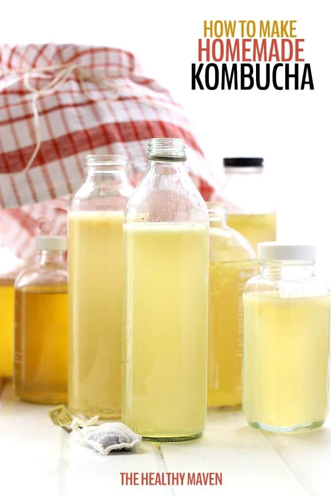 Have you ever wondered how to make homemade kombucha? Save your money and brew your own with this easy tutorial teaching you how PLUS two recipes for flavor variations. Your budget and digestive system will thank you.