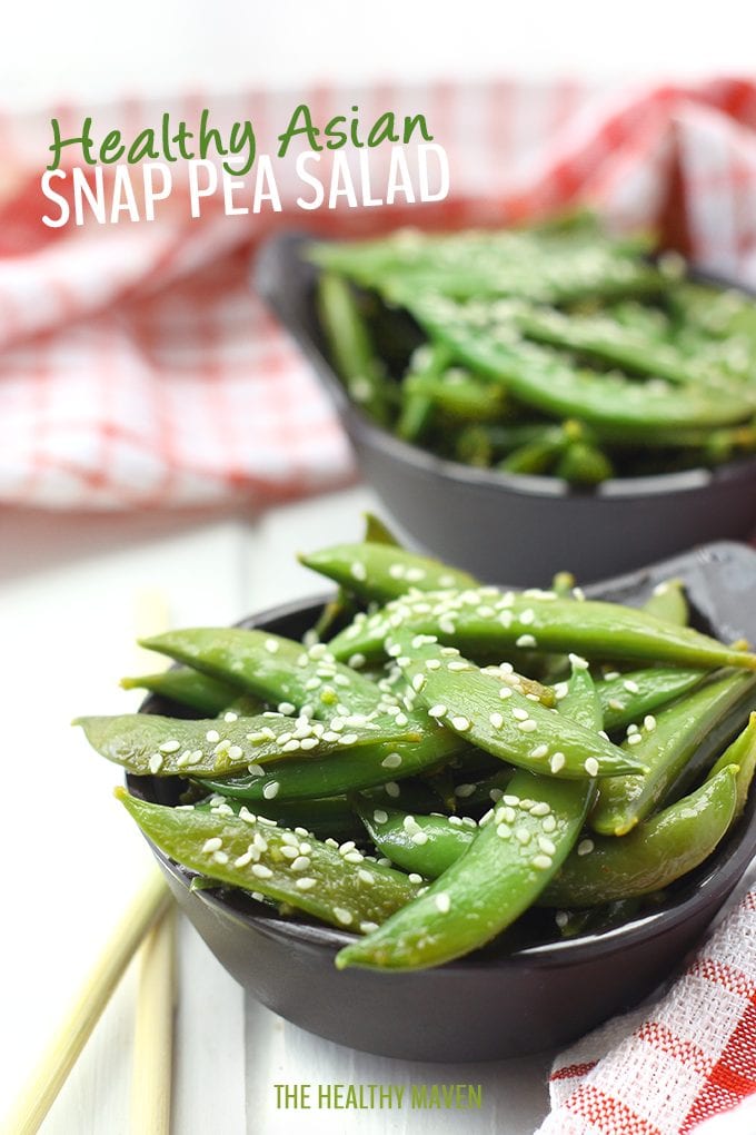 Get in your greens with this Healthy Asian Snap Pea Salad. It's super simple to make and coated with a light sesame-ginger dressing. You'll definitely be going back for seconds!