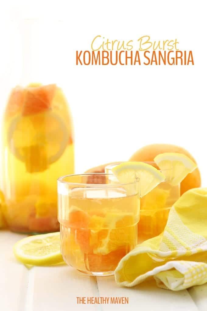 This Citrus Burst Kombucha Sangria, made with white wine, gut-friendly kombucha and citrus fruits make a healthier cocktail alternative. Your guests never need to know that this drink recipe may actually be good for them! 