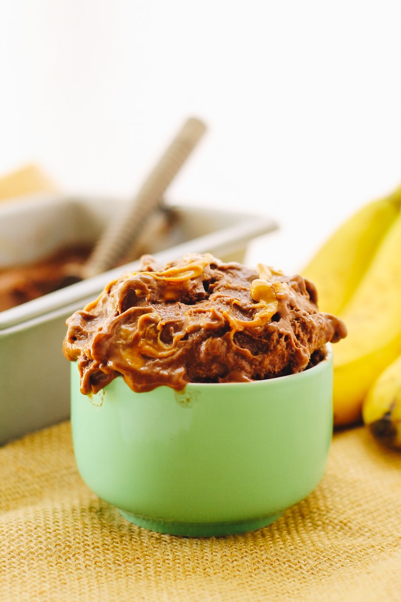 Healthy Peanut Butter Chocolate Chip Banana Ice Cream Recipe