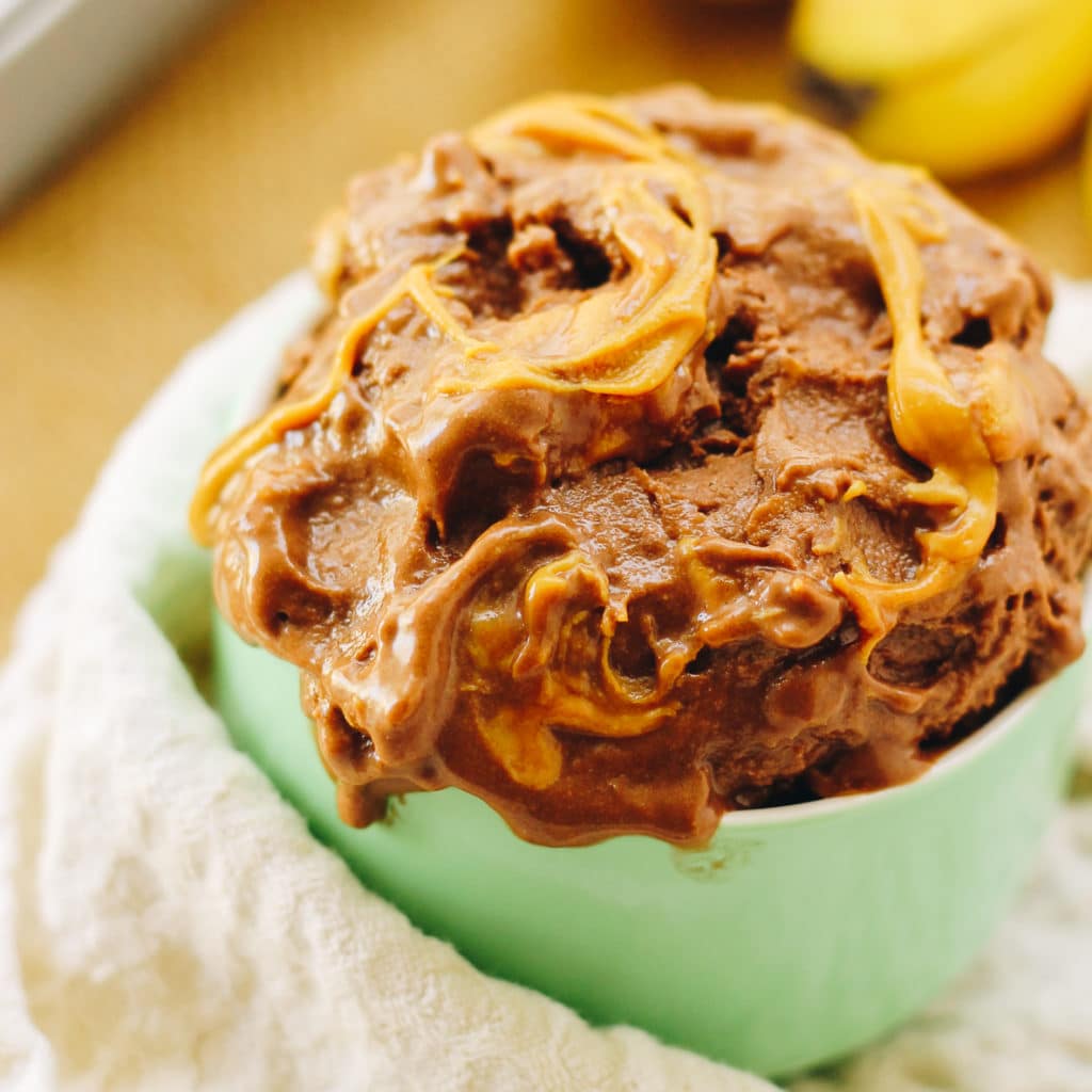 Chocolate Peanut Butter Banana Ice Cream