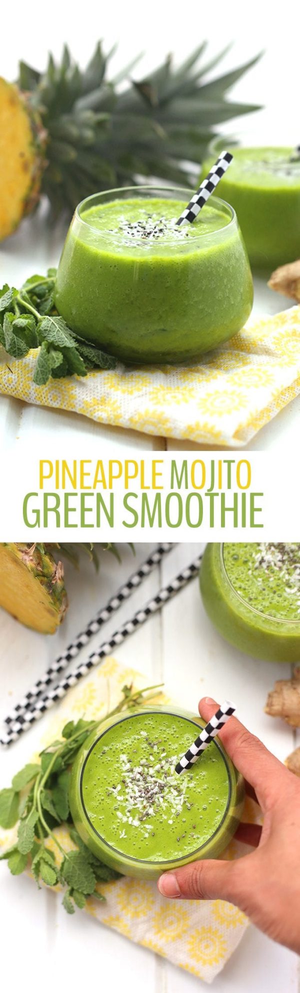 Pineapple Mojito Green Smoothie - The Healthy Maven