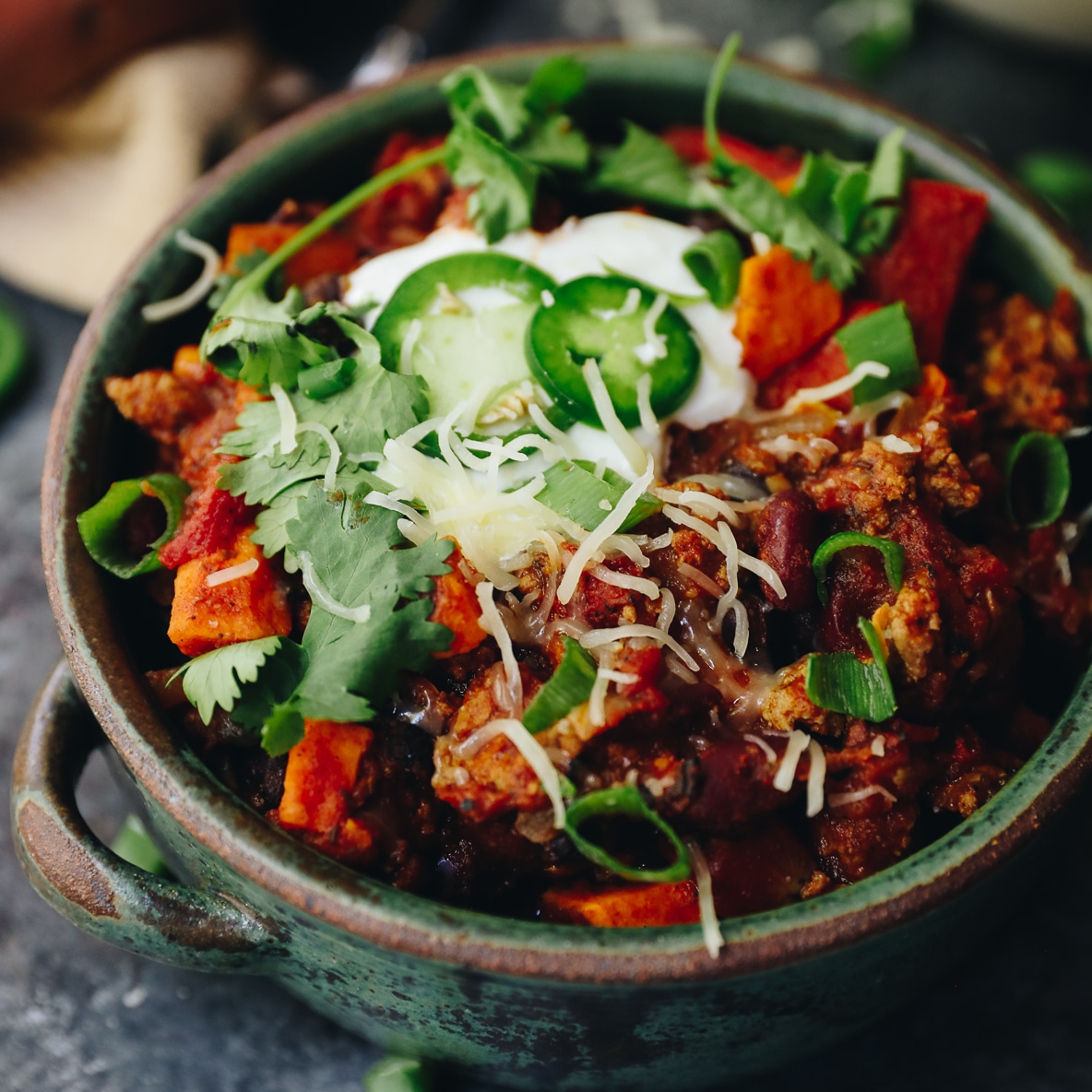 Turkey Sweet Potato Chili [Lean + Hearty]