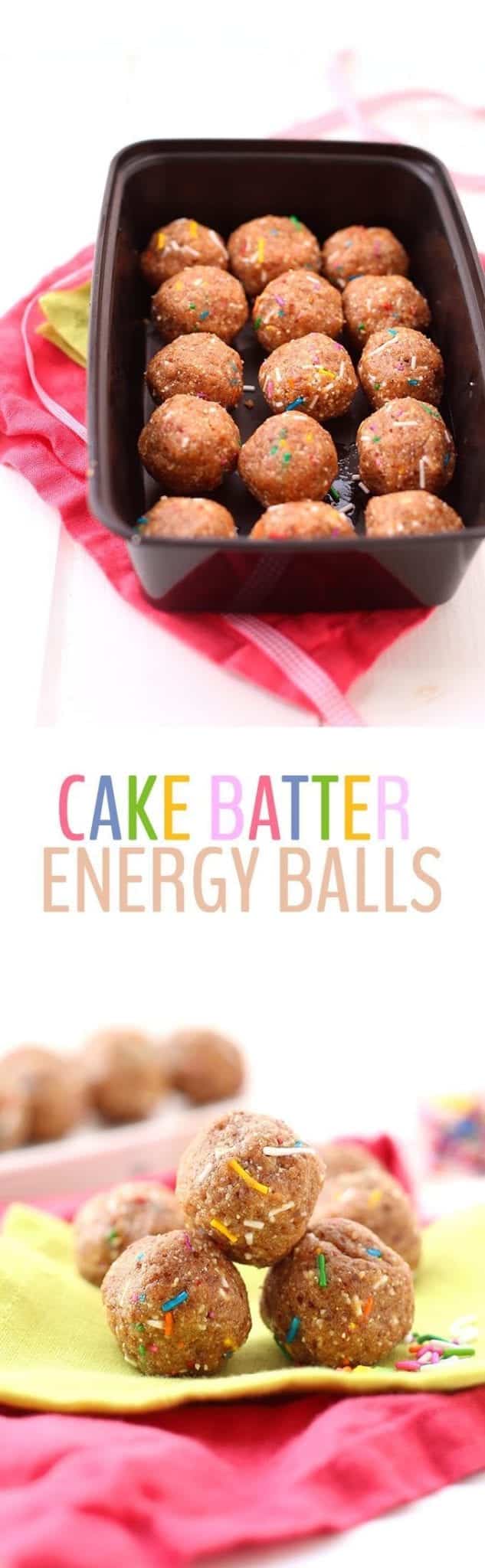Want the taste of cake batter without having to whip up a whole cake? These Cake Batter Energy Balls are a lightened-up and high-protein snack recipe that tastes just like the real thing!