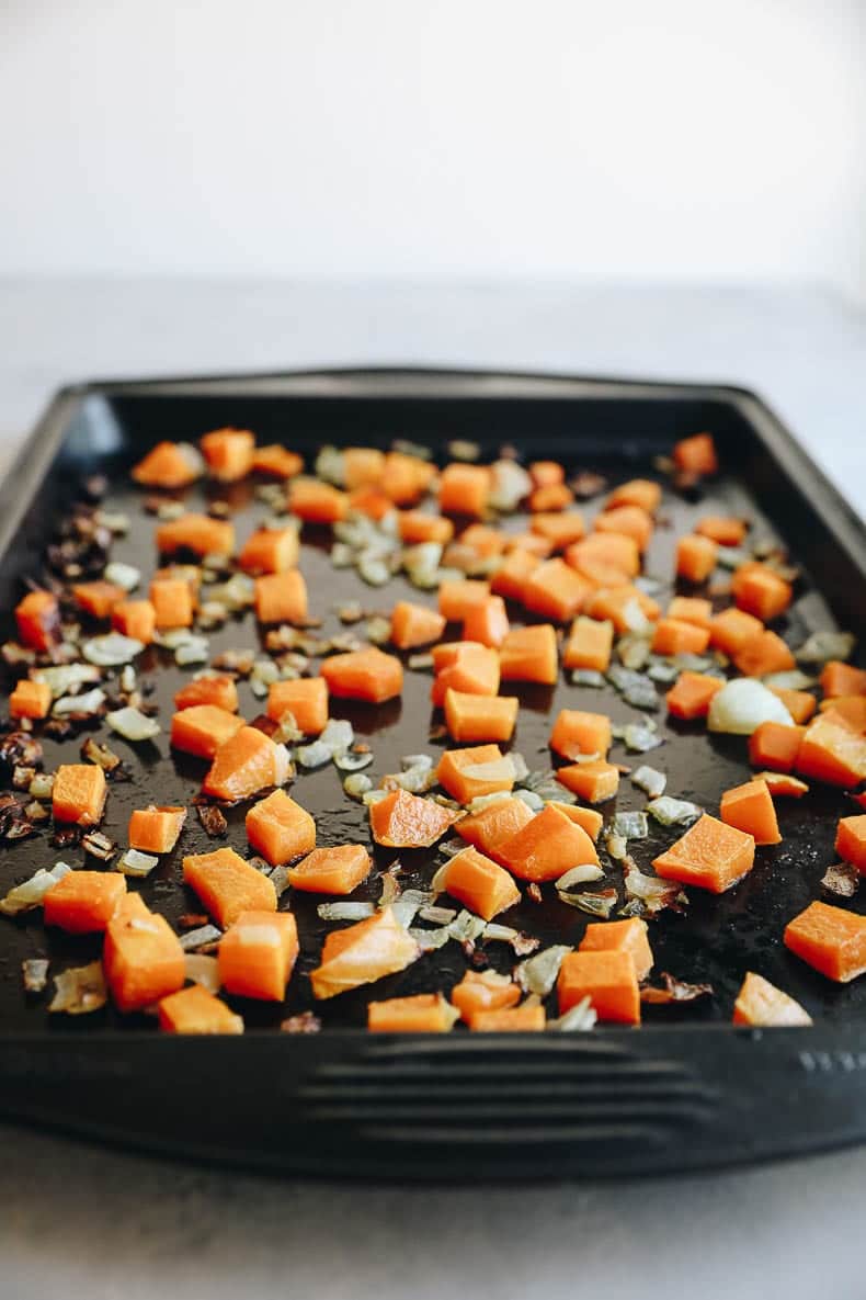roasted butternut squash for wild rice pilaf