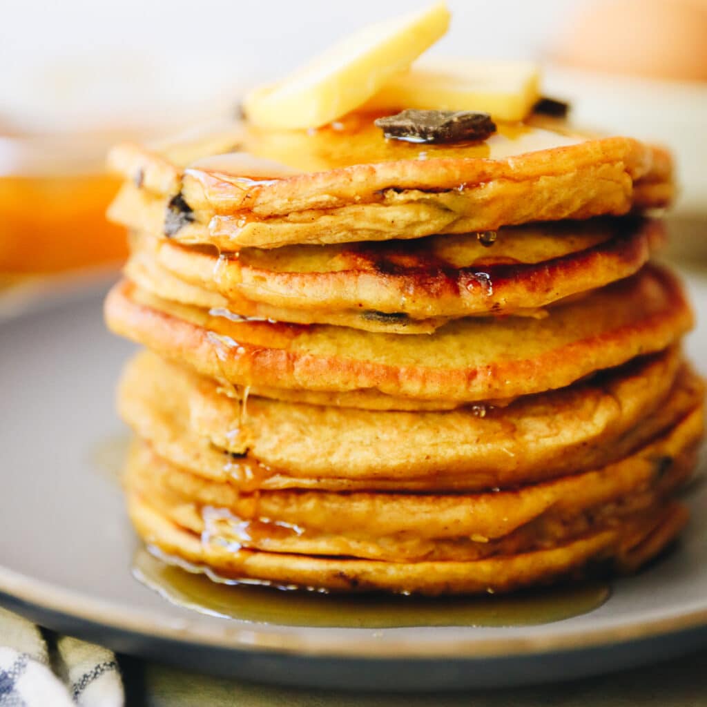 Pumpkin Chocolate Chip Pancakes