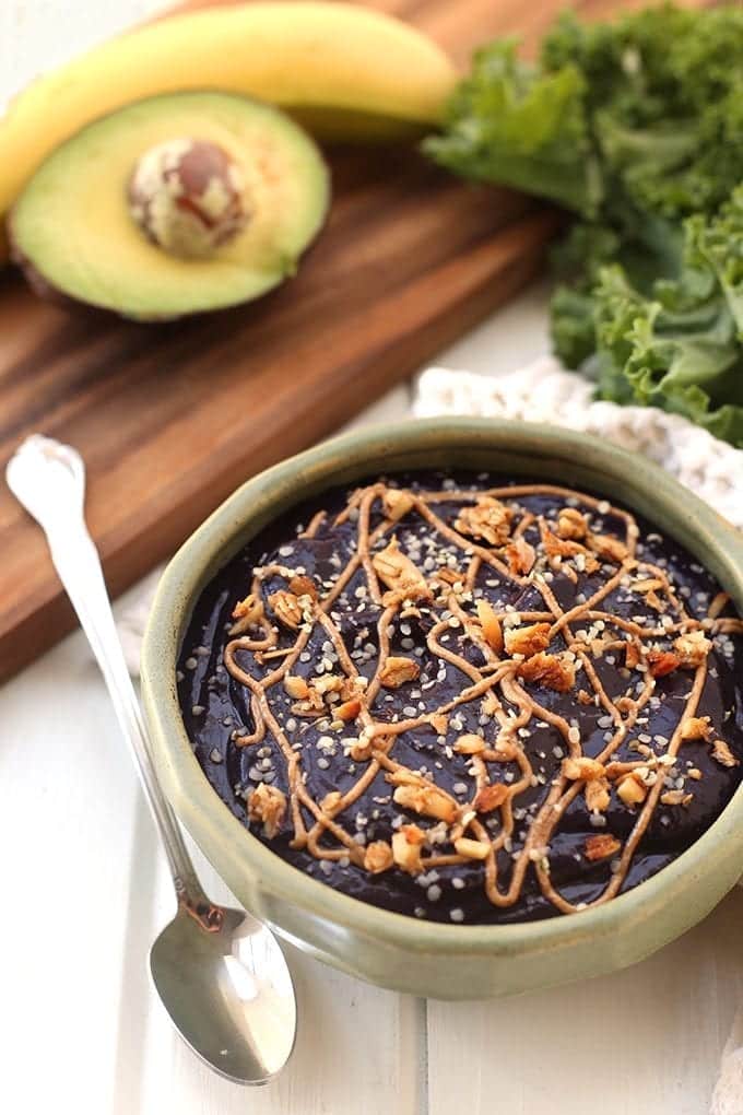 Get in your greens with this healthy and delicious Blueberry Green Smoothie Bowl recipe. Once you try eating a smoothie with a spoon, you will ditch the straw for life!