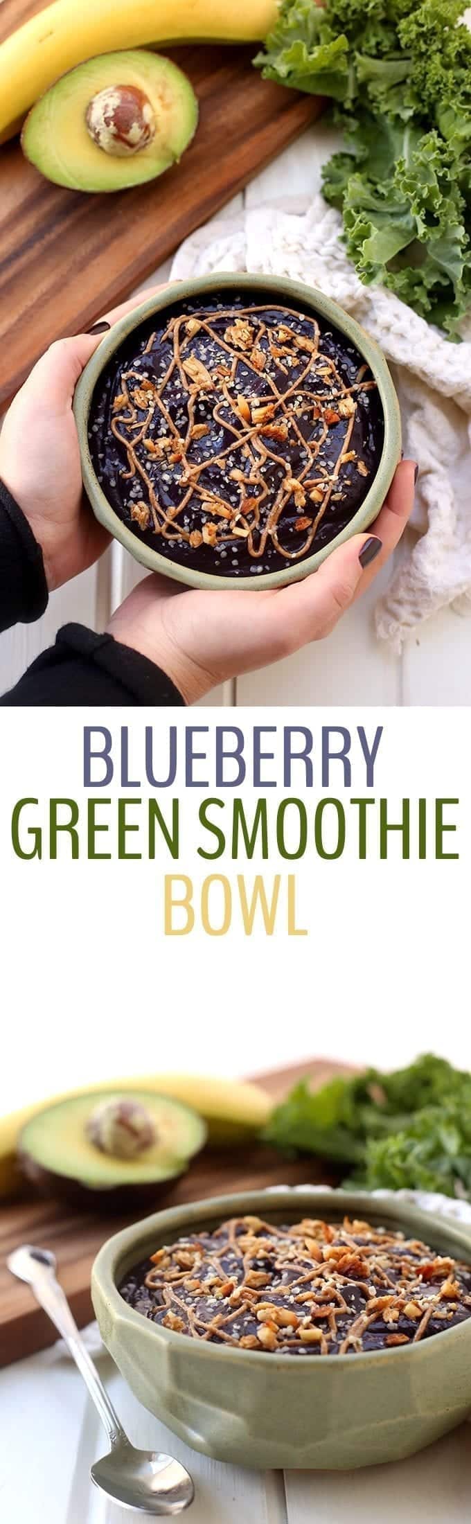 Get in your greens with this healthy and delicious Blueberry Green Smoothie Bowl recipe. Once you try eating a smoothie with a spoon, you will ditch the straw for life!