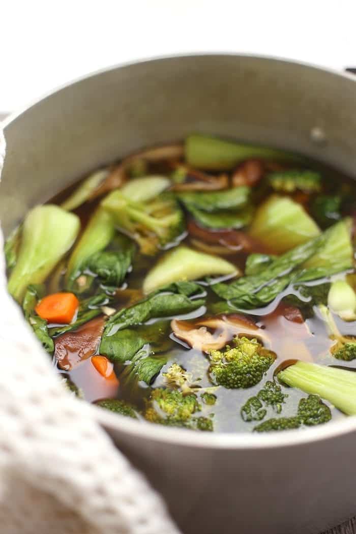 A Healthy Vegetarian Pho recipe with a flavorful and nutritious mushroom broth. This veggie-packed meal will make you ditch the takeout and whip up this Vietnamese classic at home.