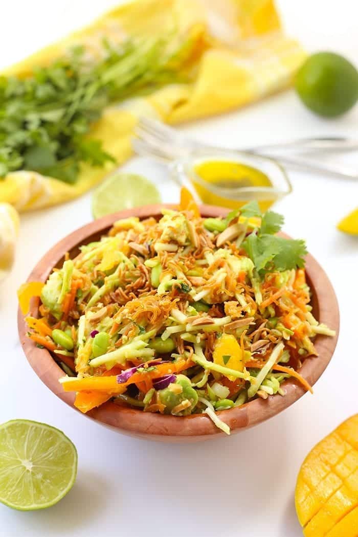 The perfect veggie-filled recipe full of flavour and crunch will make this Gluten-Free Ramen Noodle Salad your new favorite. Using gluten-free ramen noodles and a cilantro-lime dressing, this salad will become a meal staple.