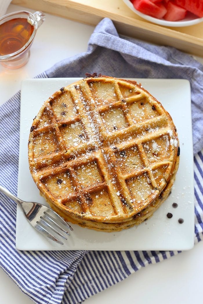 Oatmeal Chocolate Chip Waffles - The Healthy Maven