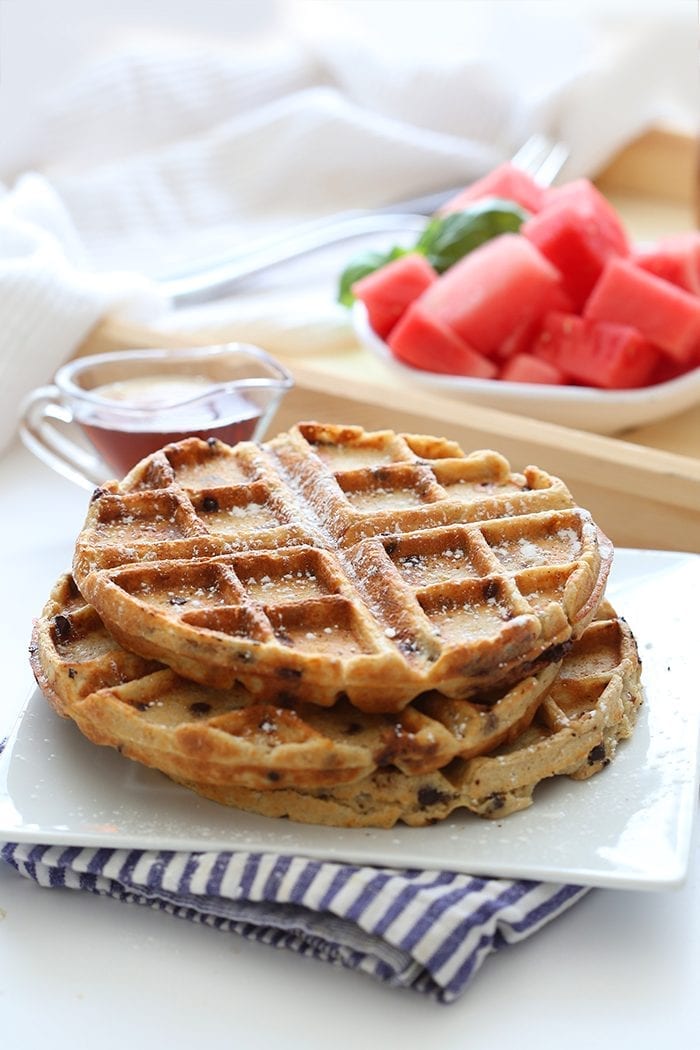 Oatmeal Chocolate Chip Waffles The Healthy Maven