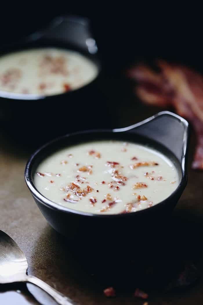 This Creamy Cauliflower Soup with Crispy Bacon is comfort food at its finest. But we've ditched the cream for the smooth sweetness of coconut milk, which pairs perfectly with the crunchy bacon bits sprinkled on top. This is not your average soup recipe!