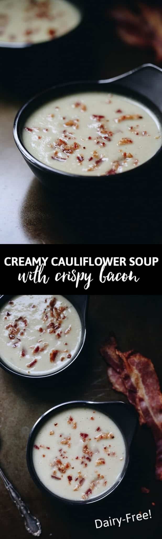 This Creamy Cauliflower Soup with Crispy Bacon is comfort food at its finest. But we've ditched the cream for the smooth sweetness of coconut milk, which pairs perfectly with the crunchy bacon bits sprinkled on top. This is not your average soup recipe!