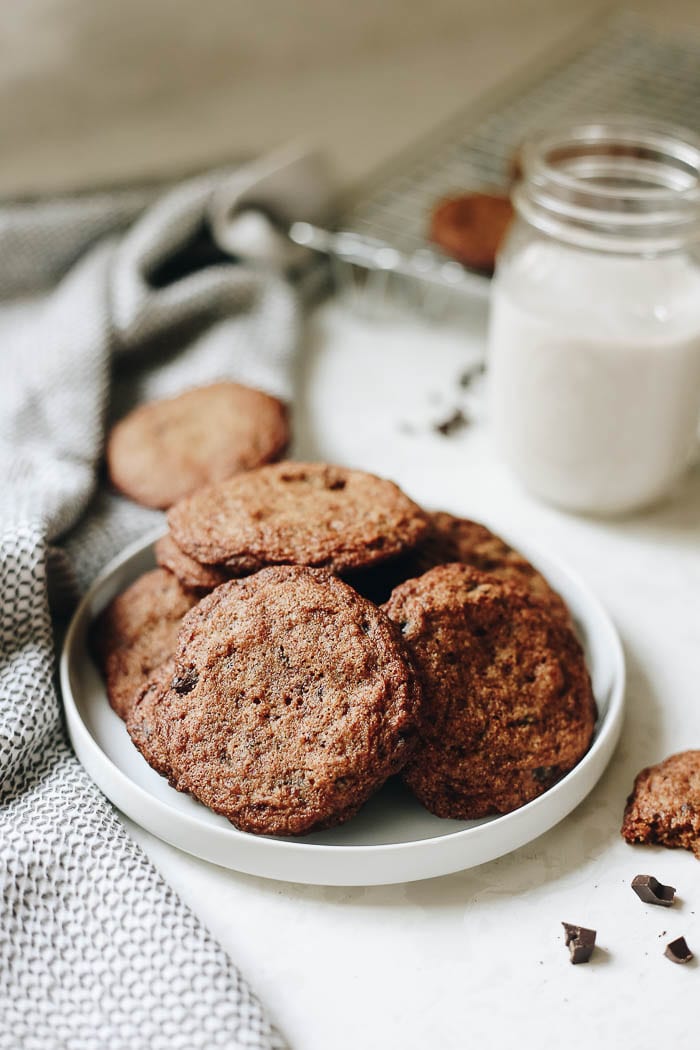 Crispy on the outside, chewy on the inside, these gluten-free chocolate chip cookies will have everyone fooled whether they're gluten-free or not! Just because you don't eat gluten doesn't mean you shouldn't be able to indulge in everyone's favorite cookie recipe!