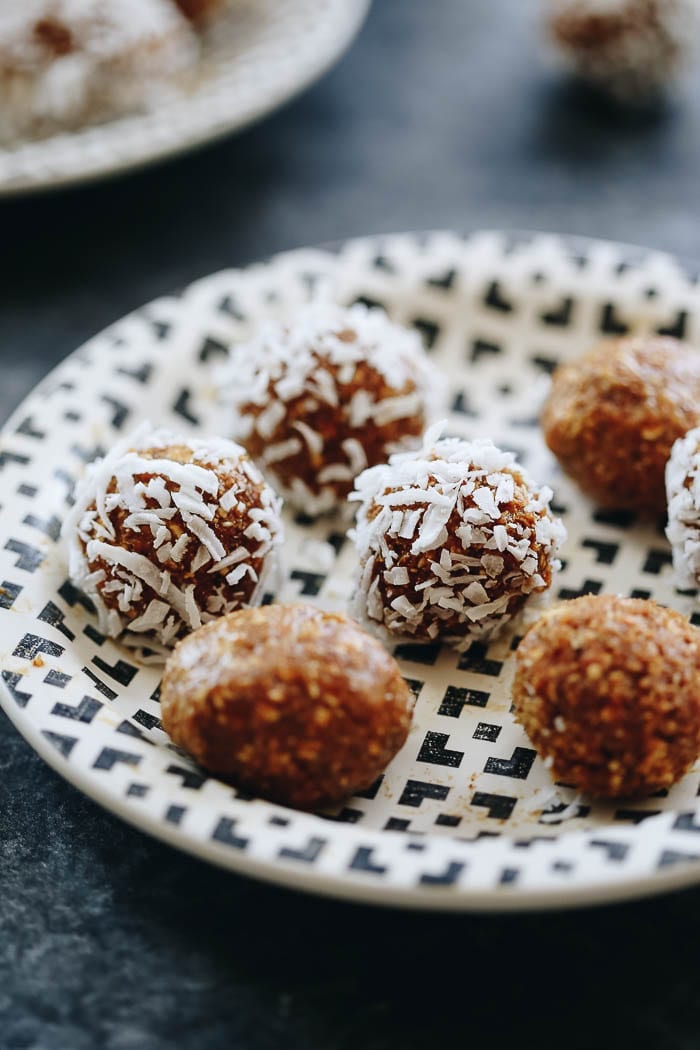 3 ingredients are all you need to whip up these Mango Almond Energy Balls! No sugar added, just natural fruit, and healthy fats from almond butter. This will become your new favorite energy ball recipe!