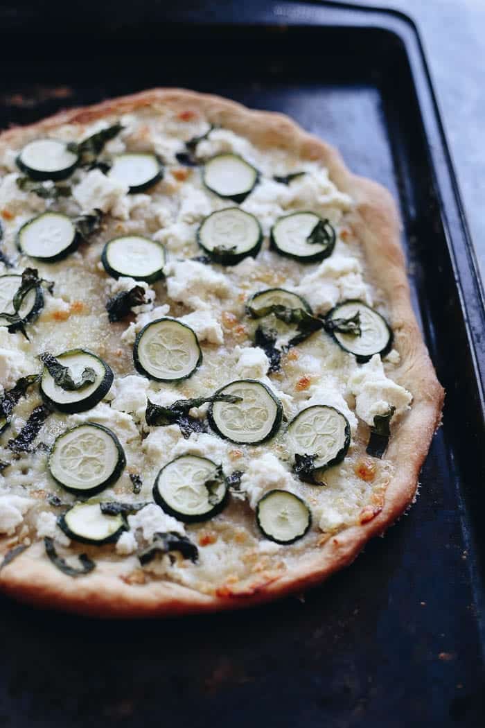 Zucchini and Ricotta White Pizza - The Healthy Maven