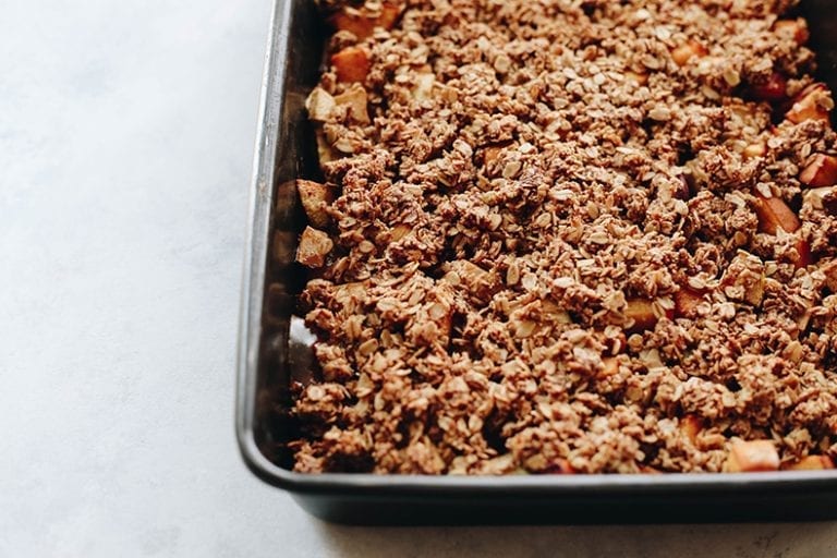 Easy to whip up and full of healthy goodness, this Peach and Apple Crisp will quickly become a favorite for your next cook-out or late summer BBQ!