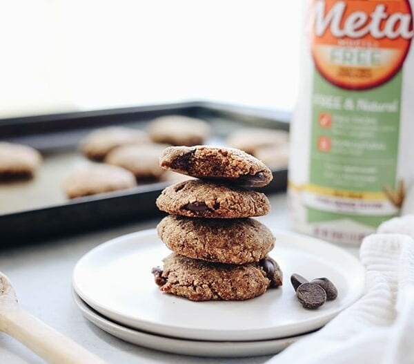 Trying to get more fiber in your diet? These Healthy High Fiber Cookies with chocolate chips are packed full of fiber and are gluten-free and vegan too!