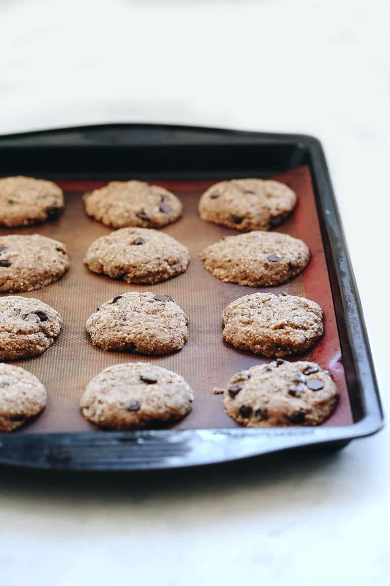 Trying to get more fiber in your diet? These Healthy High Fiber Cookies with chocolate chips are packed full of fiber and are gluten-free and vegan too! 