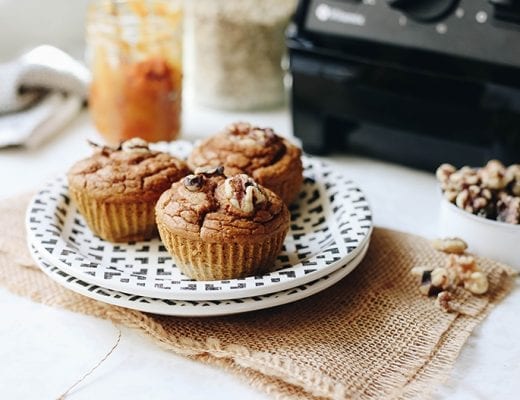 A healthy take on muffins, these Pumpkin Spice Blender Muffins are simple to make, gluten-free and require just one tool, your blender! No other dishes required.
